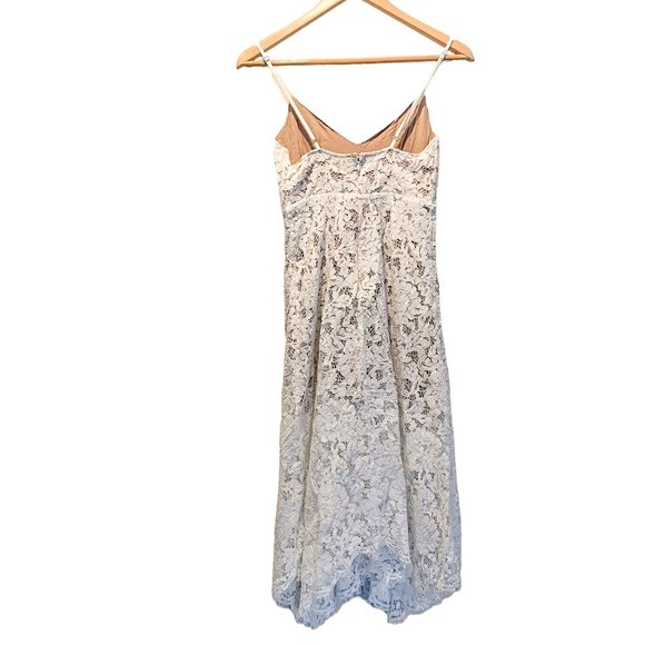 Lulu's Women's Dress One Wish Lace Midi V Neck Spaghetti Strap Sleeveless White - Picture 6 of 6